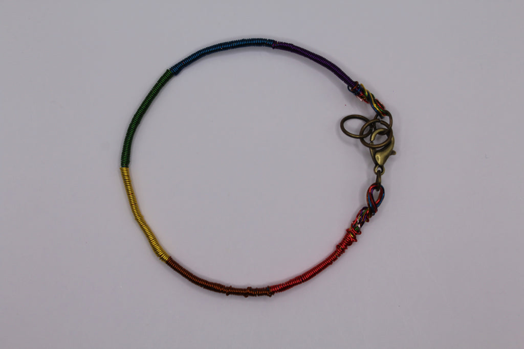 Adjustable Rainbow Wire Bracelet
