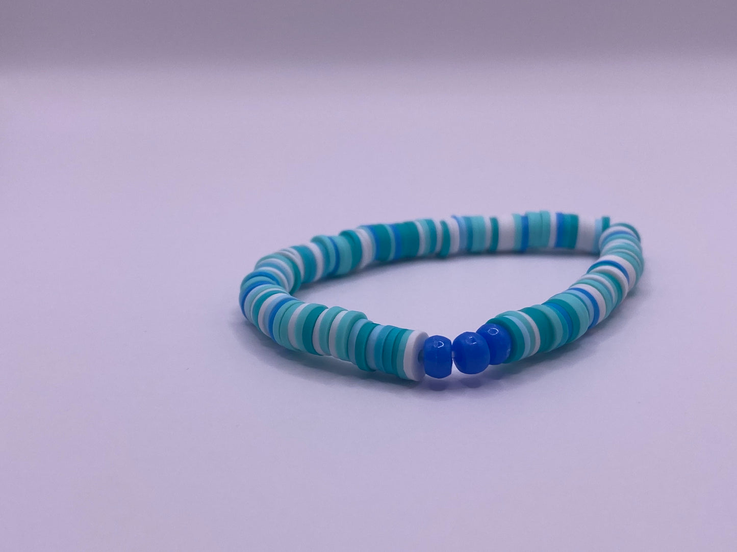 Blue clay Christmas bracelet