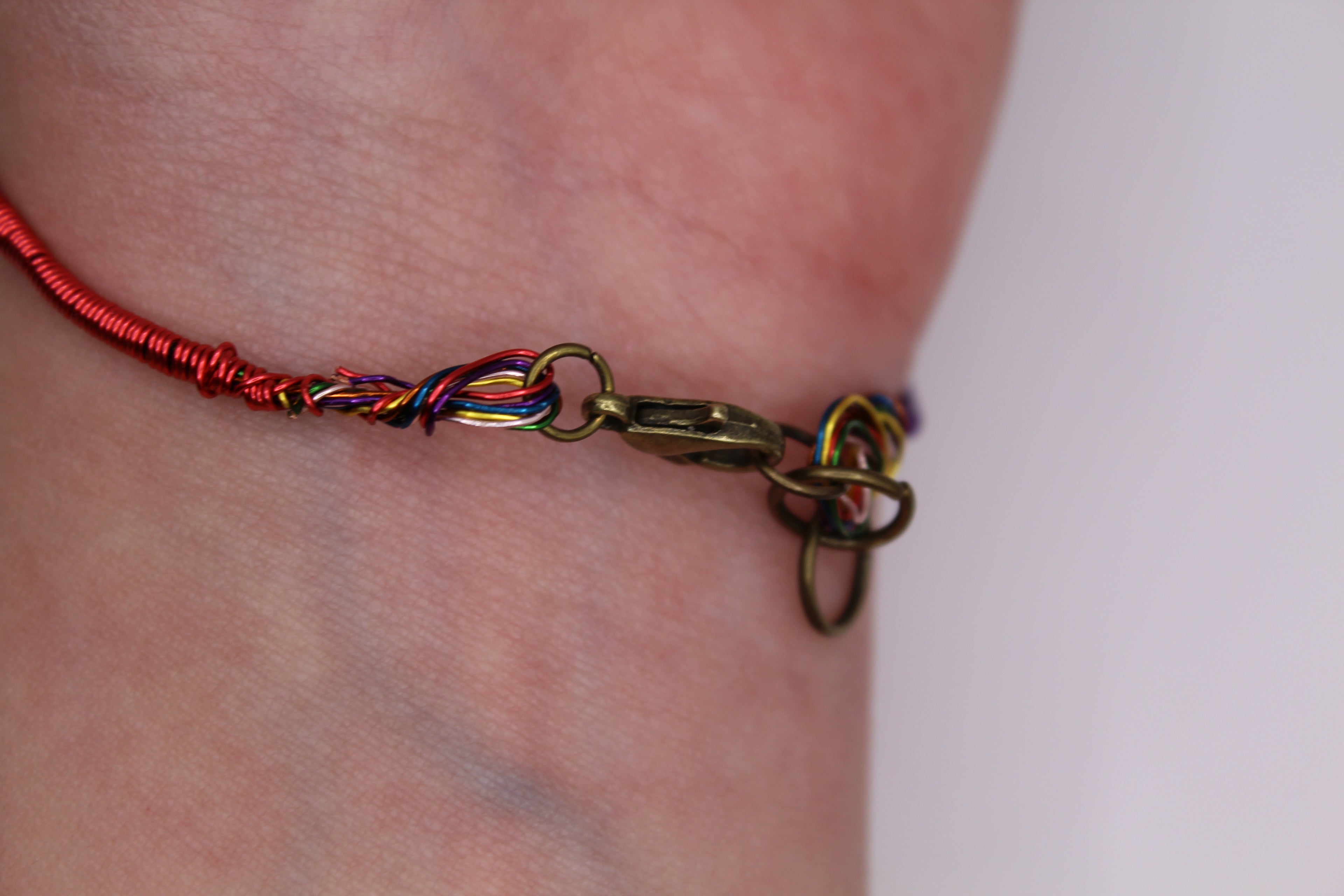 Adjustable Rainbow Wire Bracelet