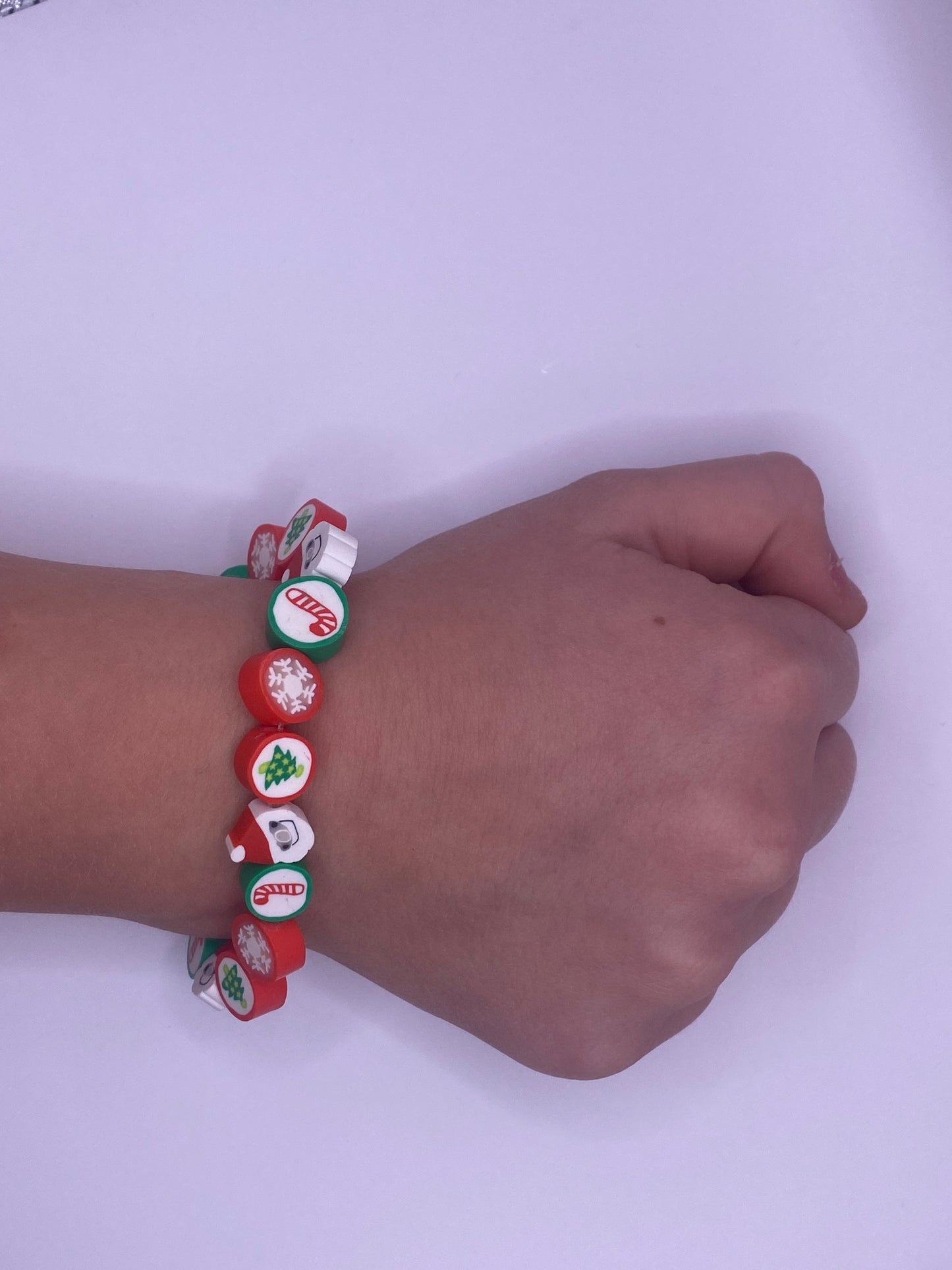 Christmas clay bead bracelet