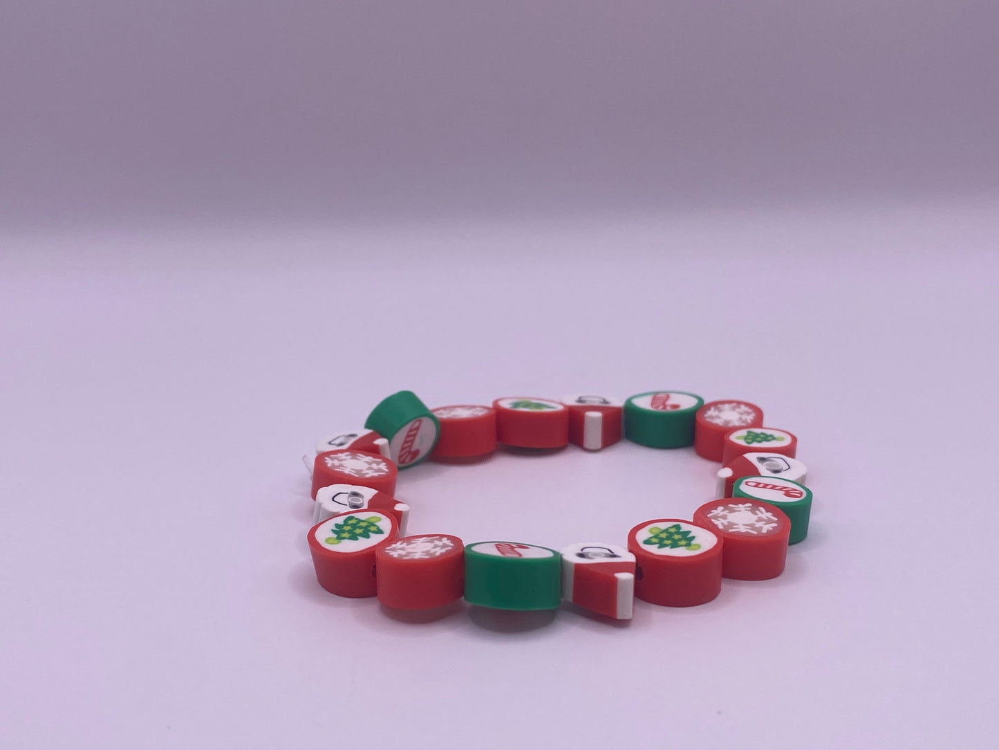 Christmas clay bead bracelet