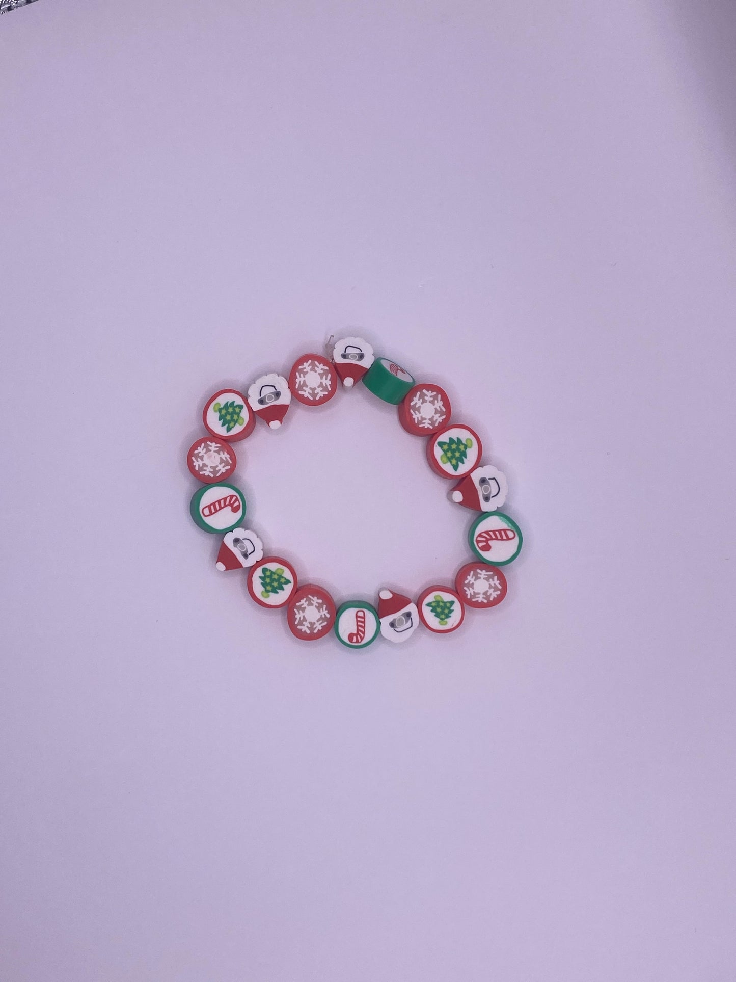 Christmas clay bead bracelet