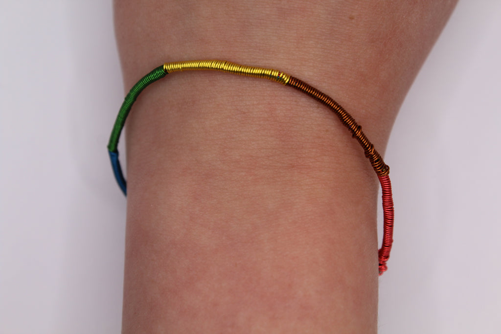 Adjustable Rainbow Wire Bracelet