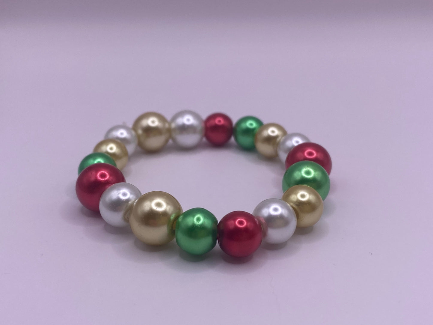 Colorful pearl Christmas bracelet