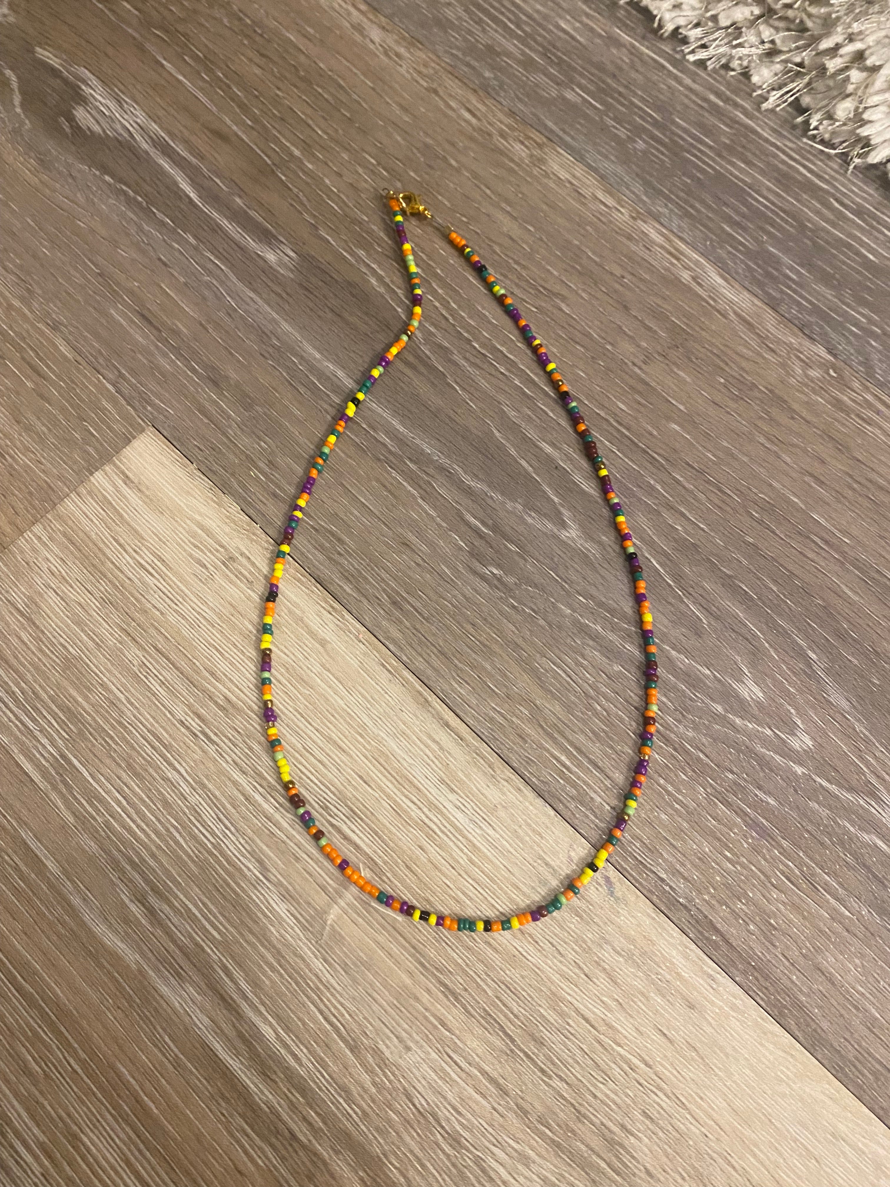 Halloween seed bead necklace