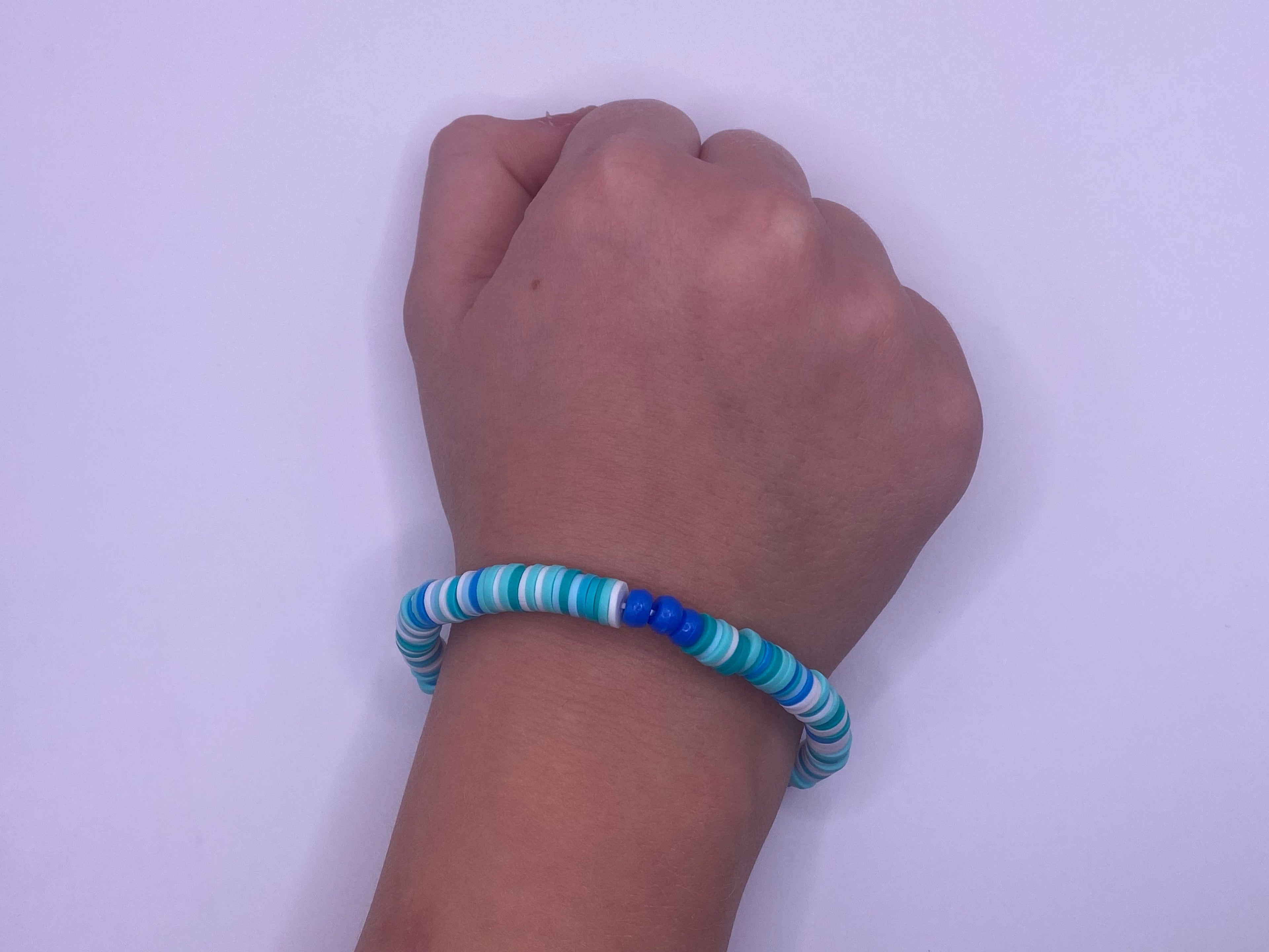 Blue clay Christmas bracelet