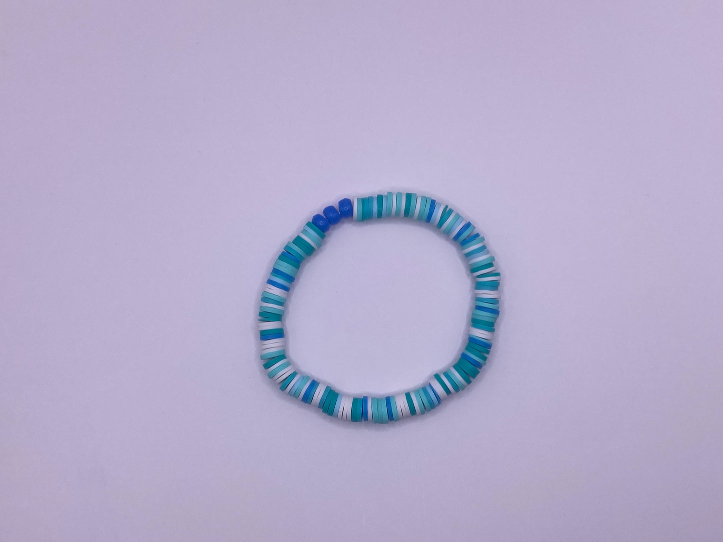 Blue clay Christmas bracelet