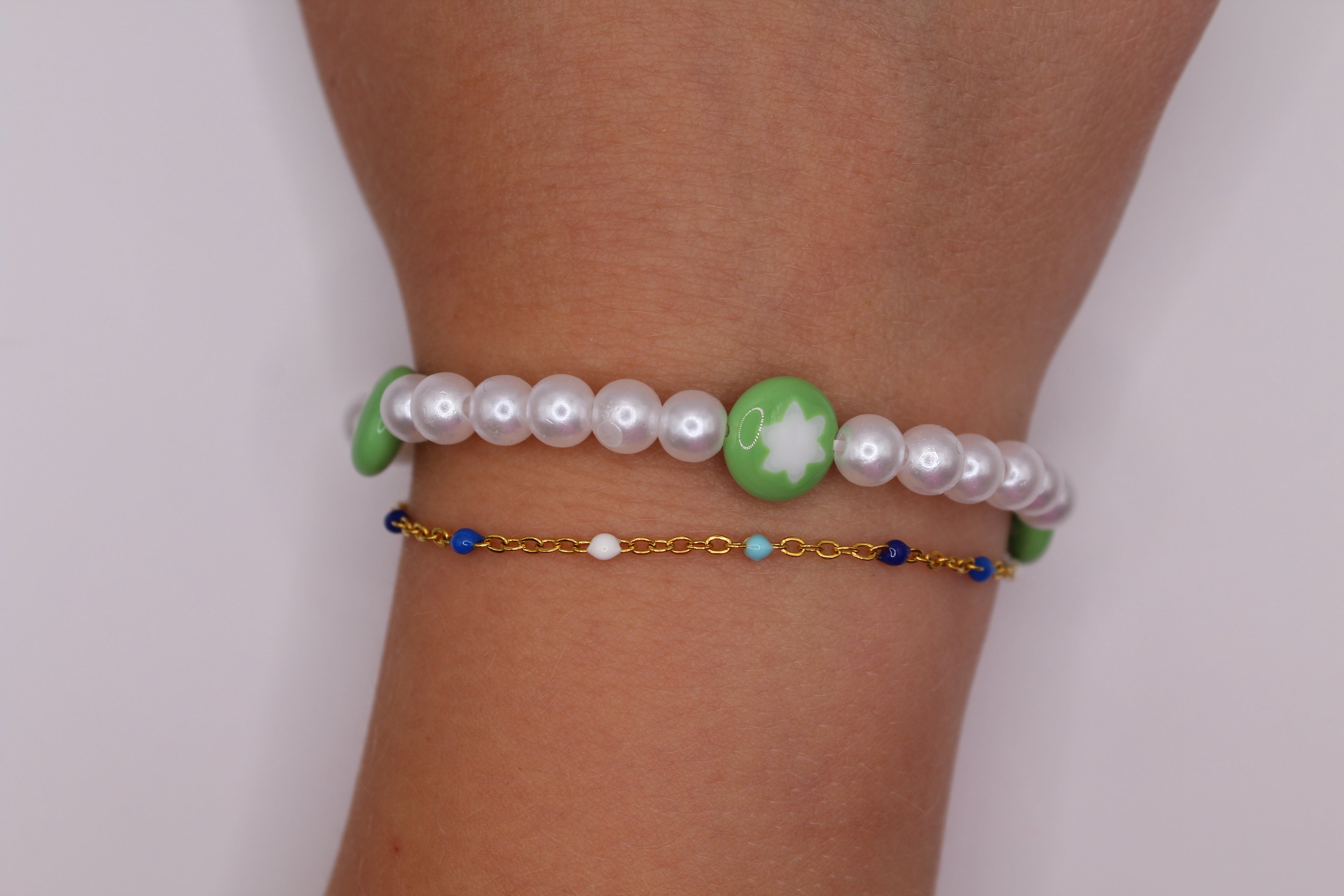 Green Star Pearl Bracelet