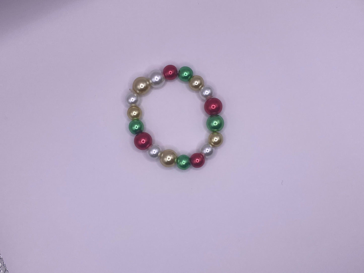 Colorful pearl Christmas bracelet