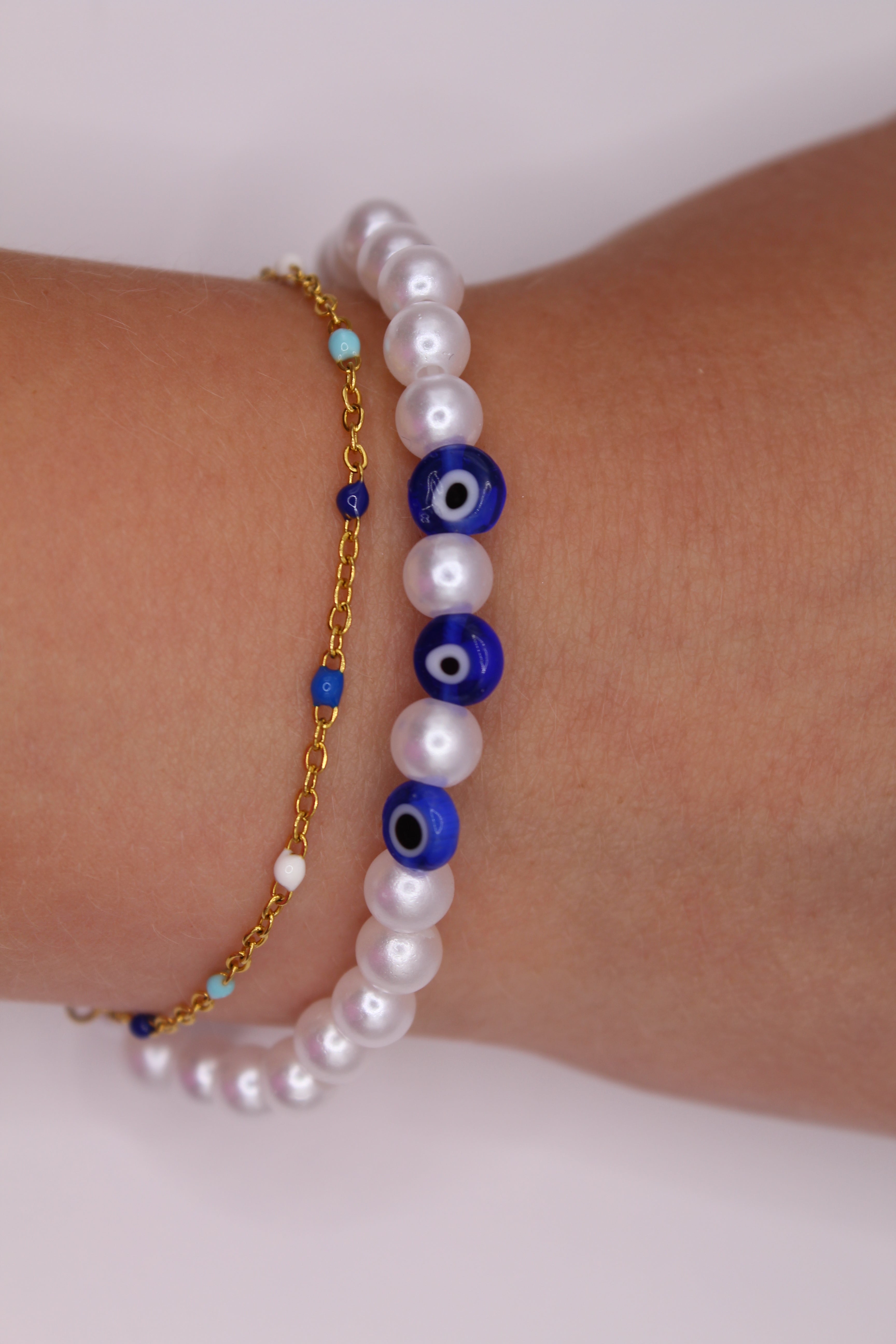 Evil Eye Pearl Bracelets