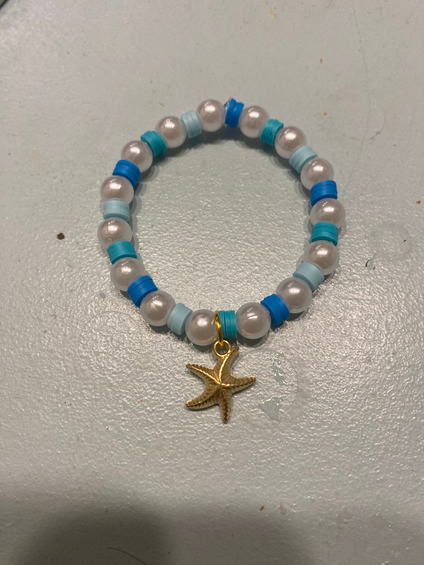 Blue sea star bracelet