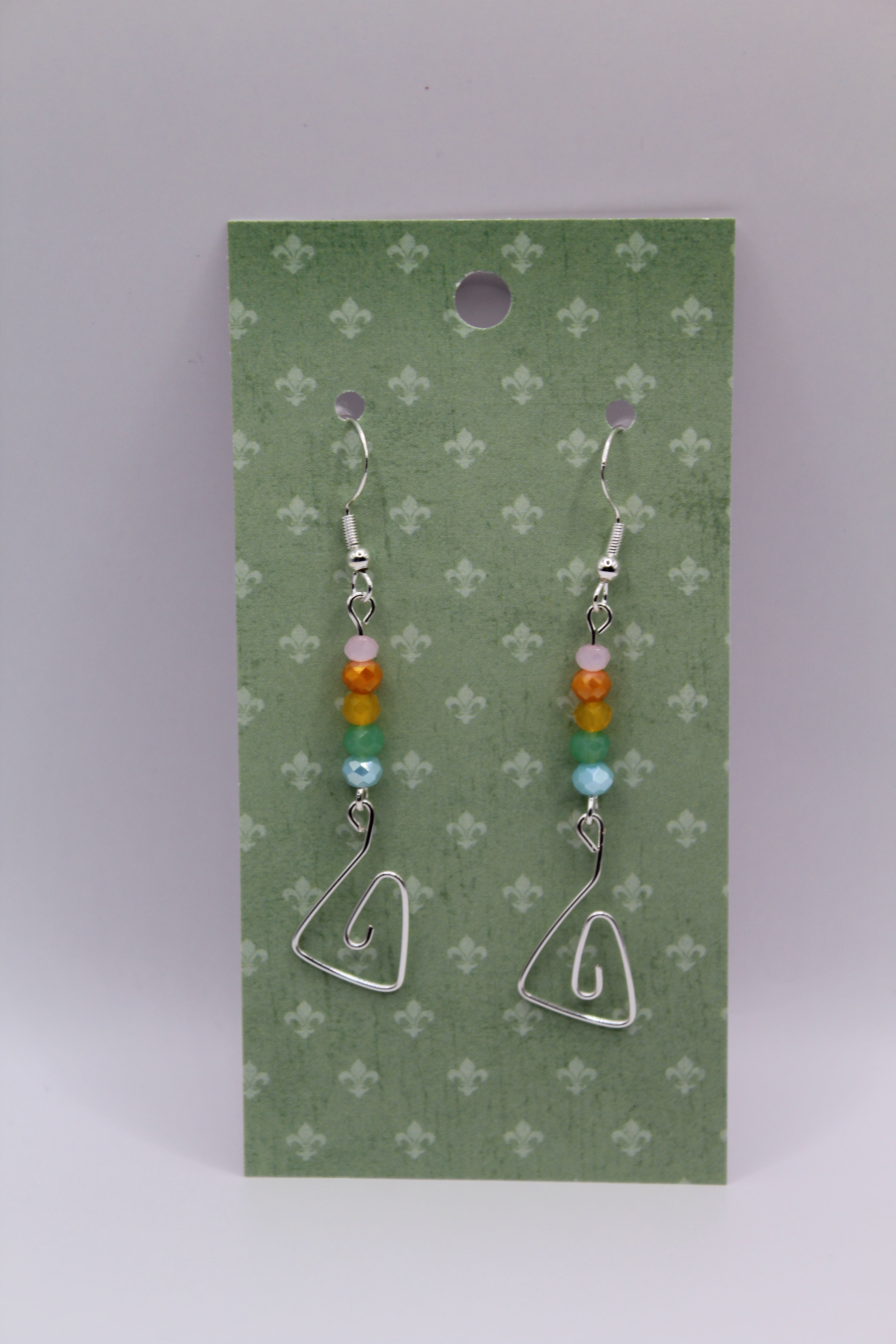 Rainbow Swirl Wire Earrings