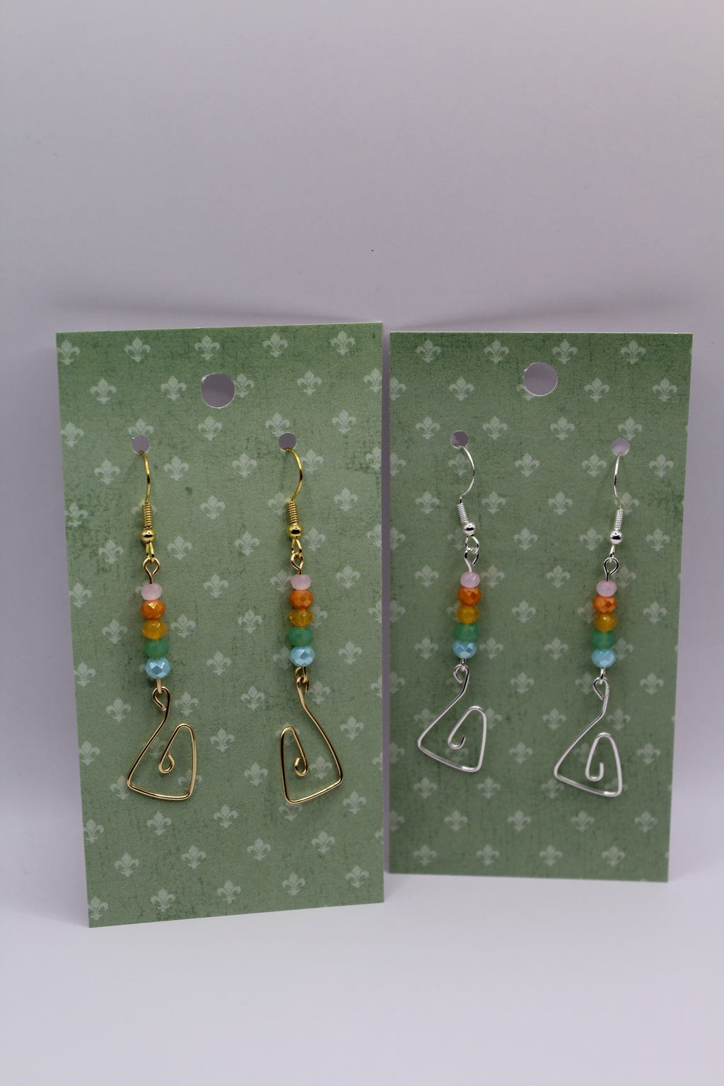 Rainbow Swirl Wire Earrings