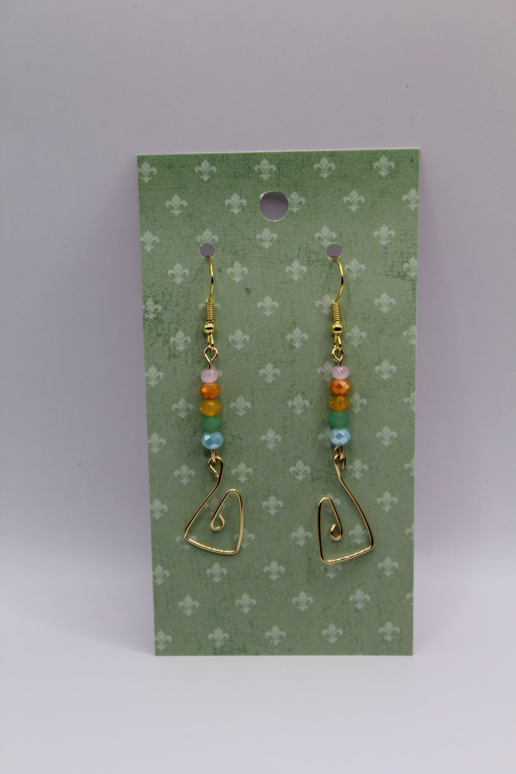 Rainbow Swirl Wire Earrings