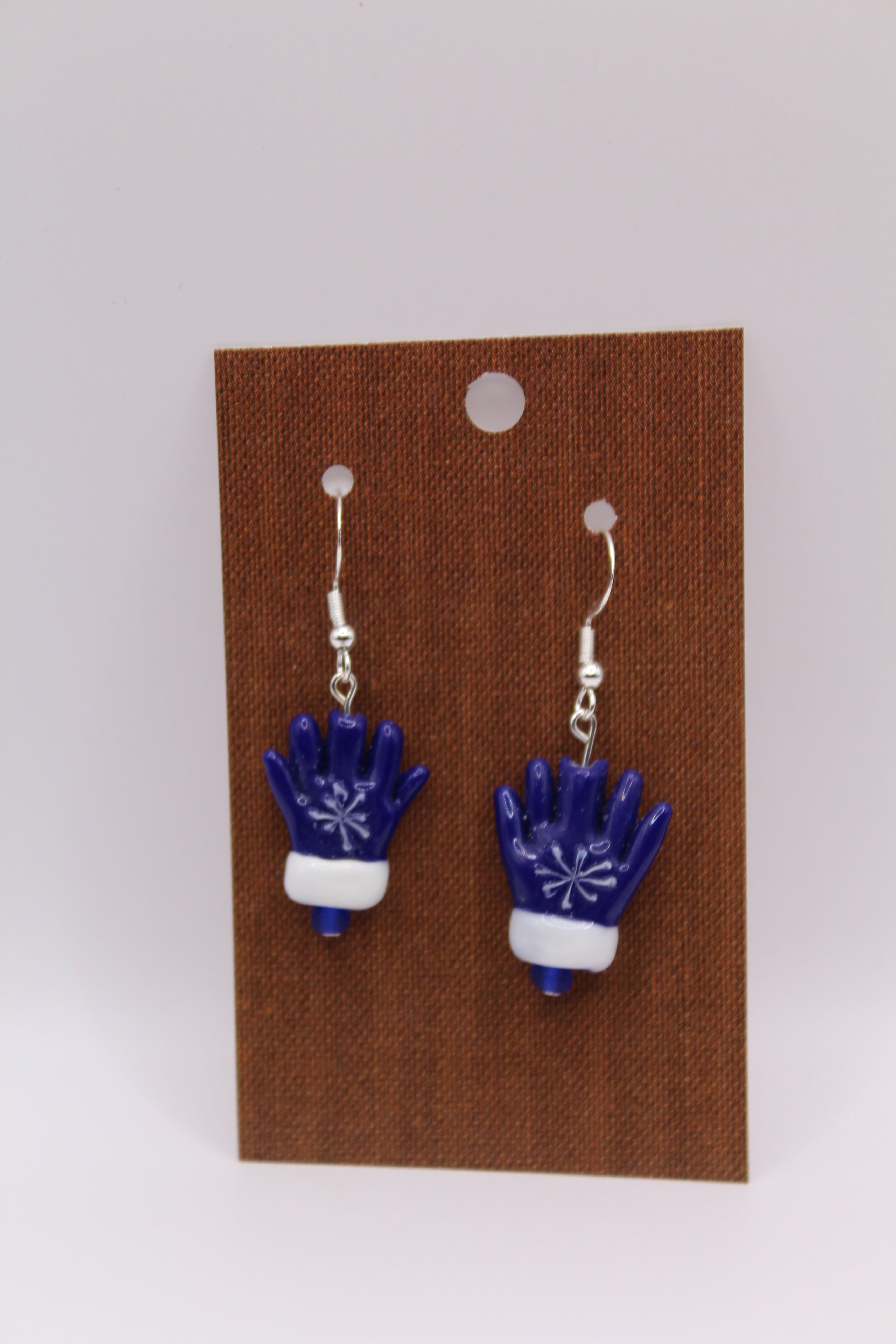 Glass Bead Mitten Earrings