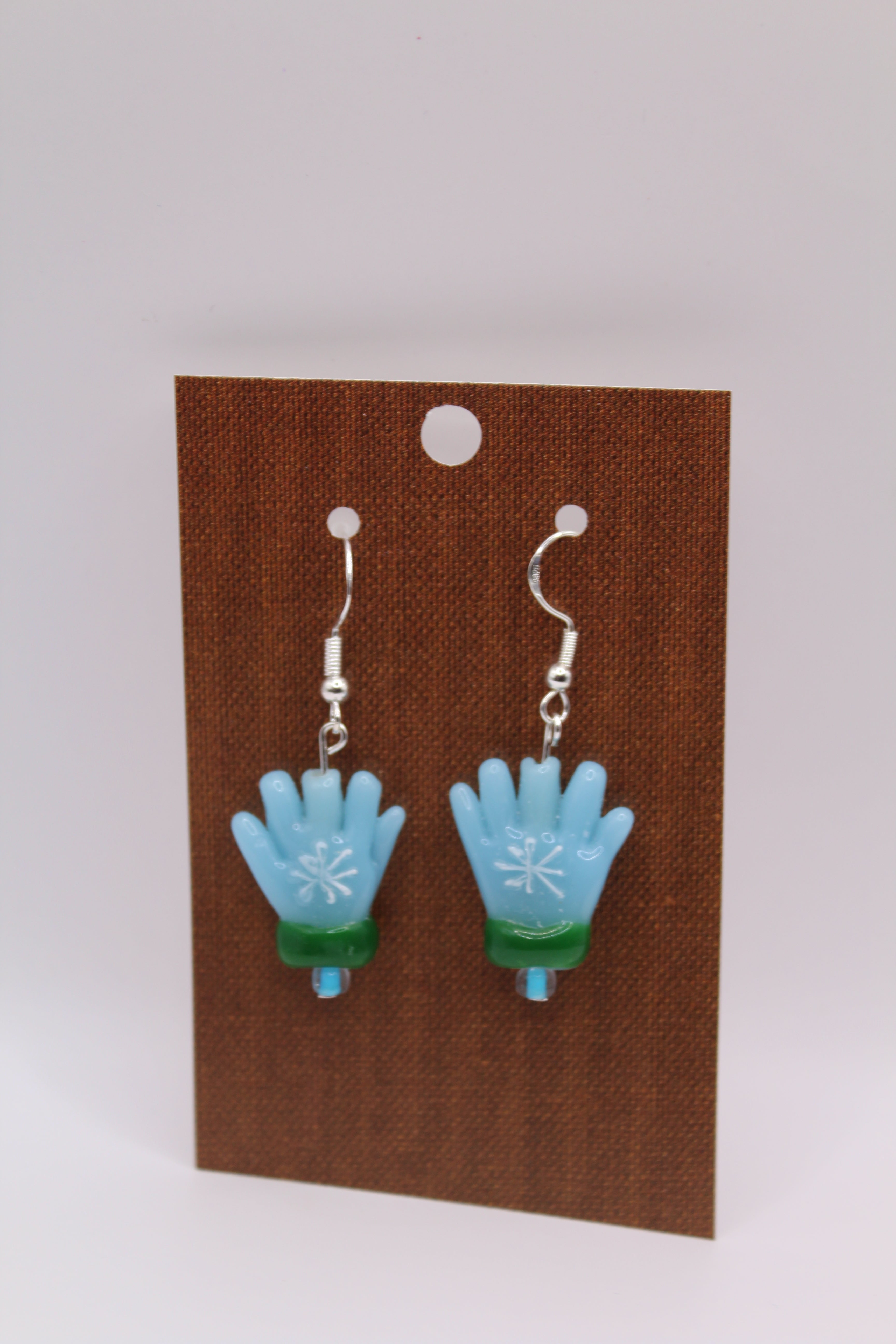 Glass Bead Mitten Earrings