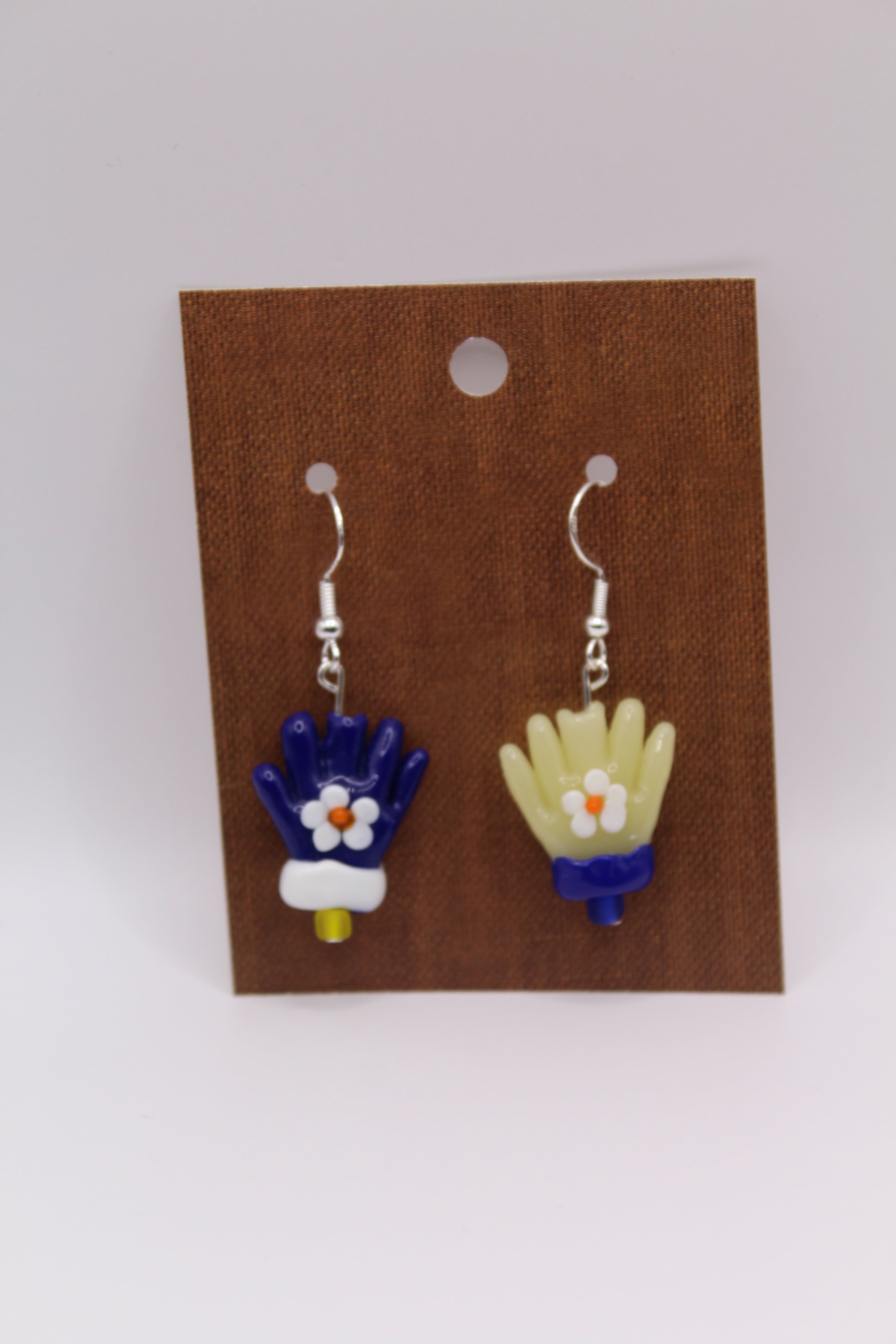 Glass Bead Mitten Earrings