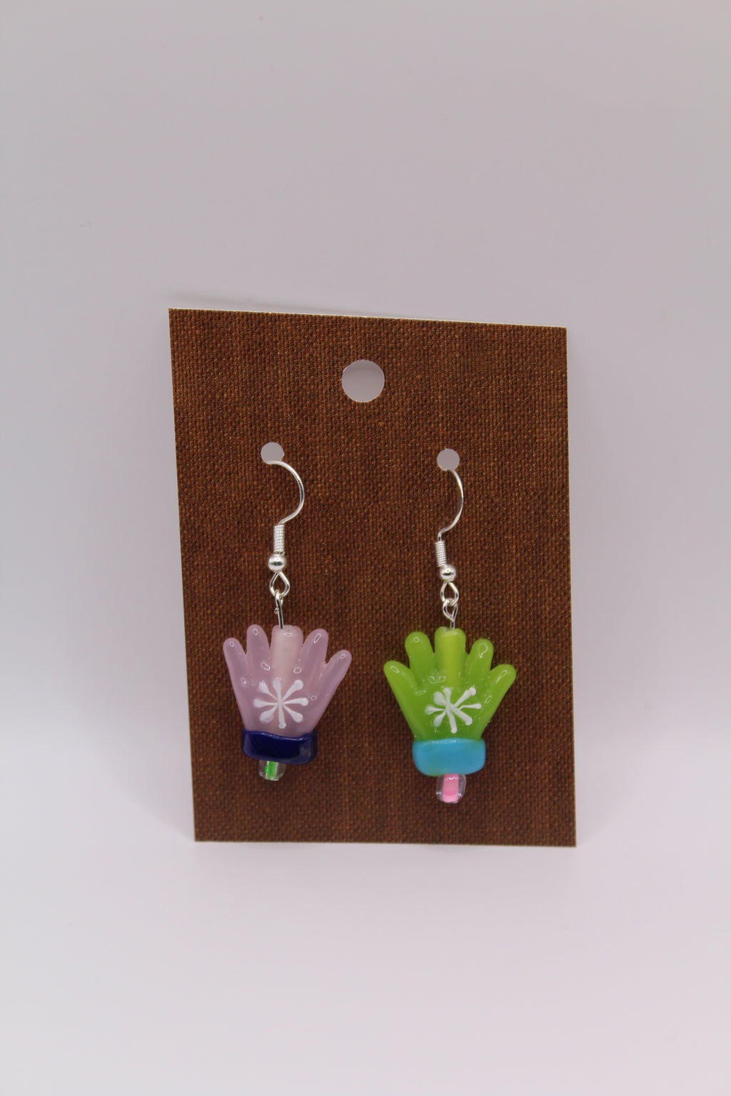 Glass Bead Mitten Earrings