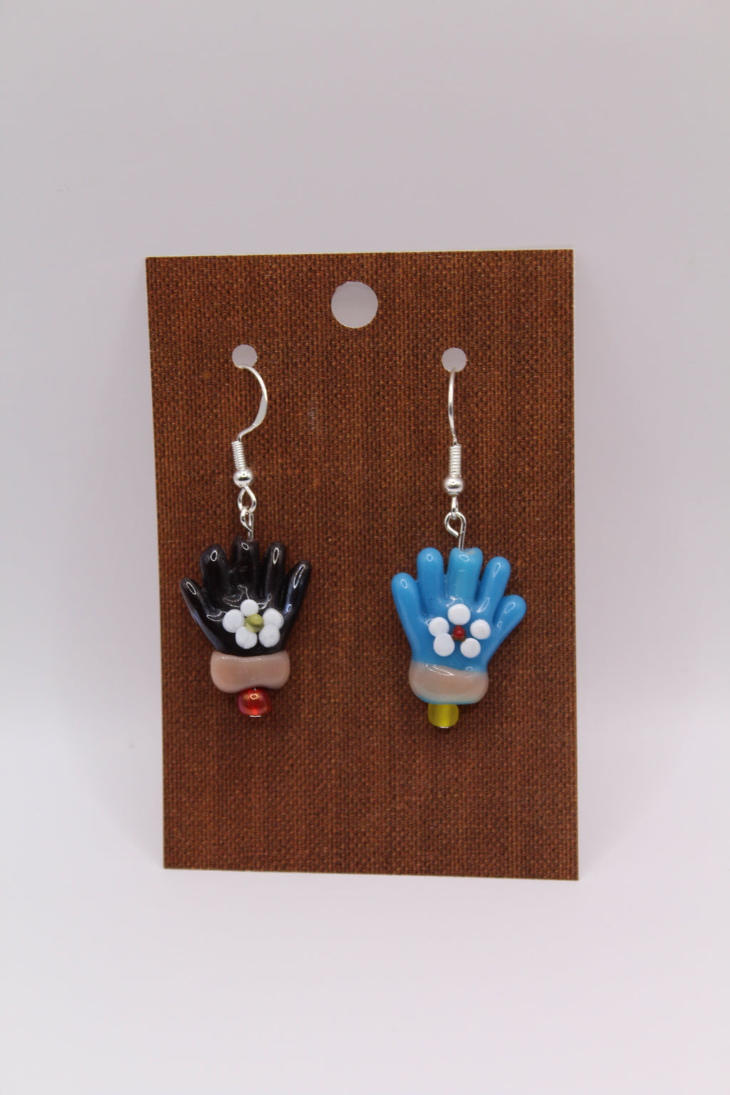 Glass Bead Mitten Earrings
