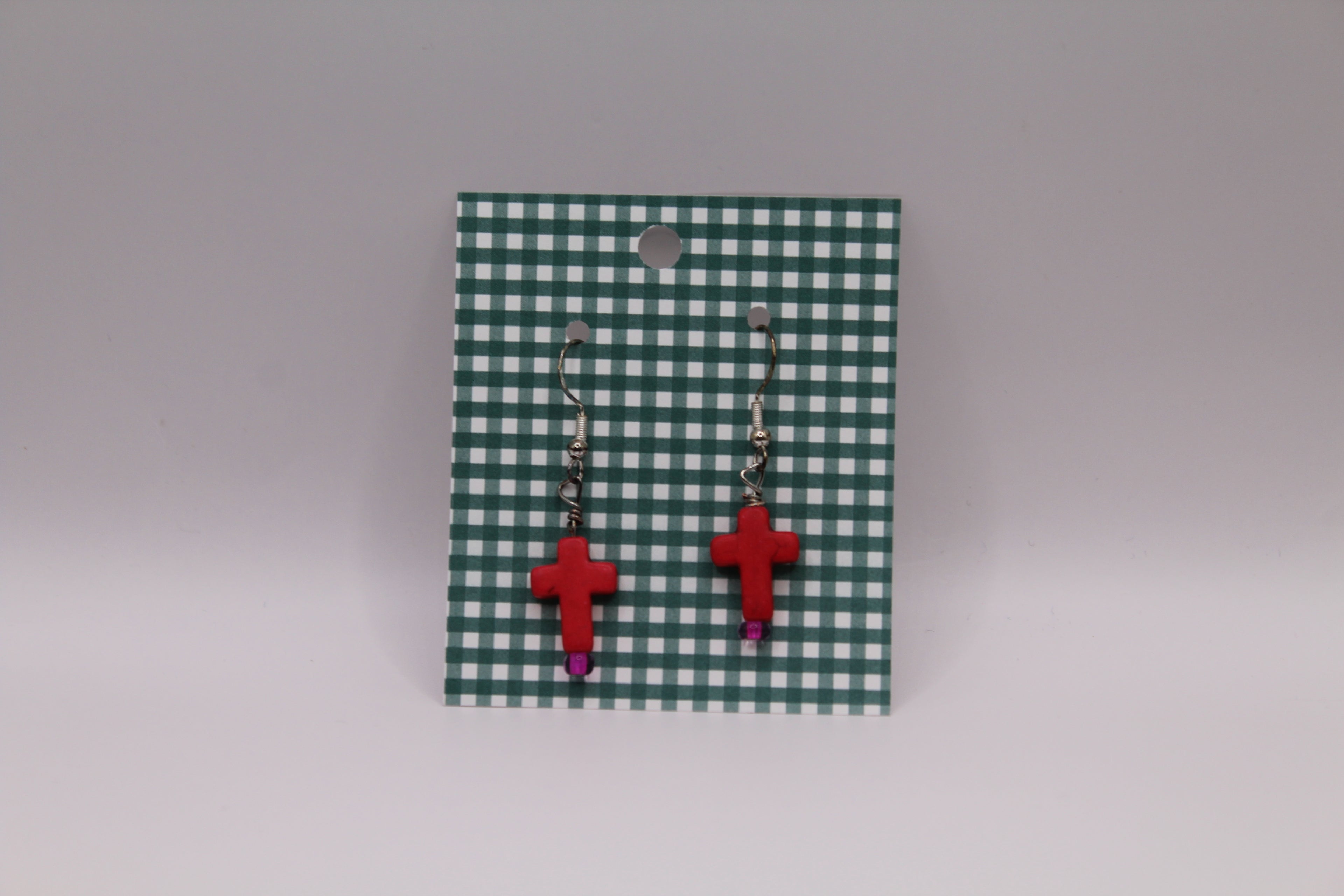 Colorful cross earrings