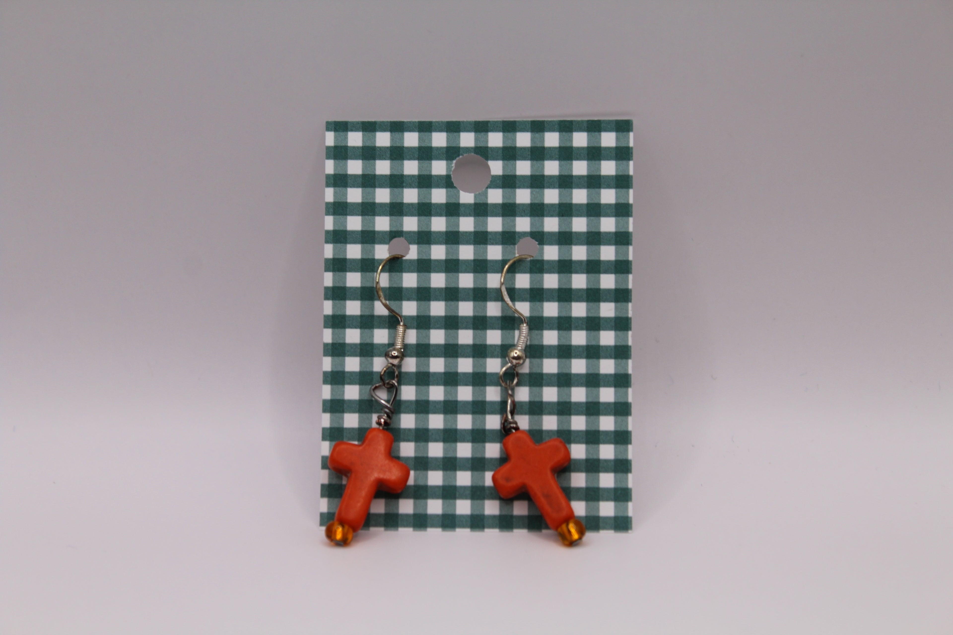 Colorful cross earrings