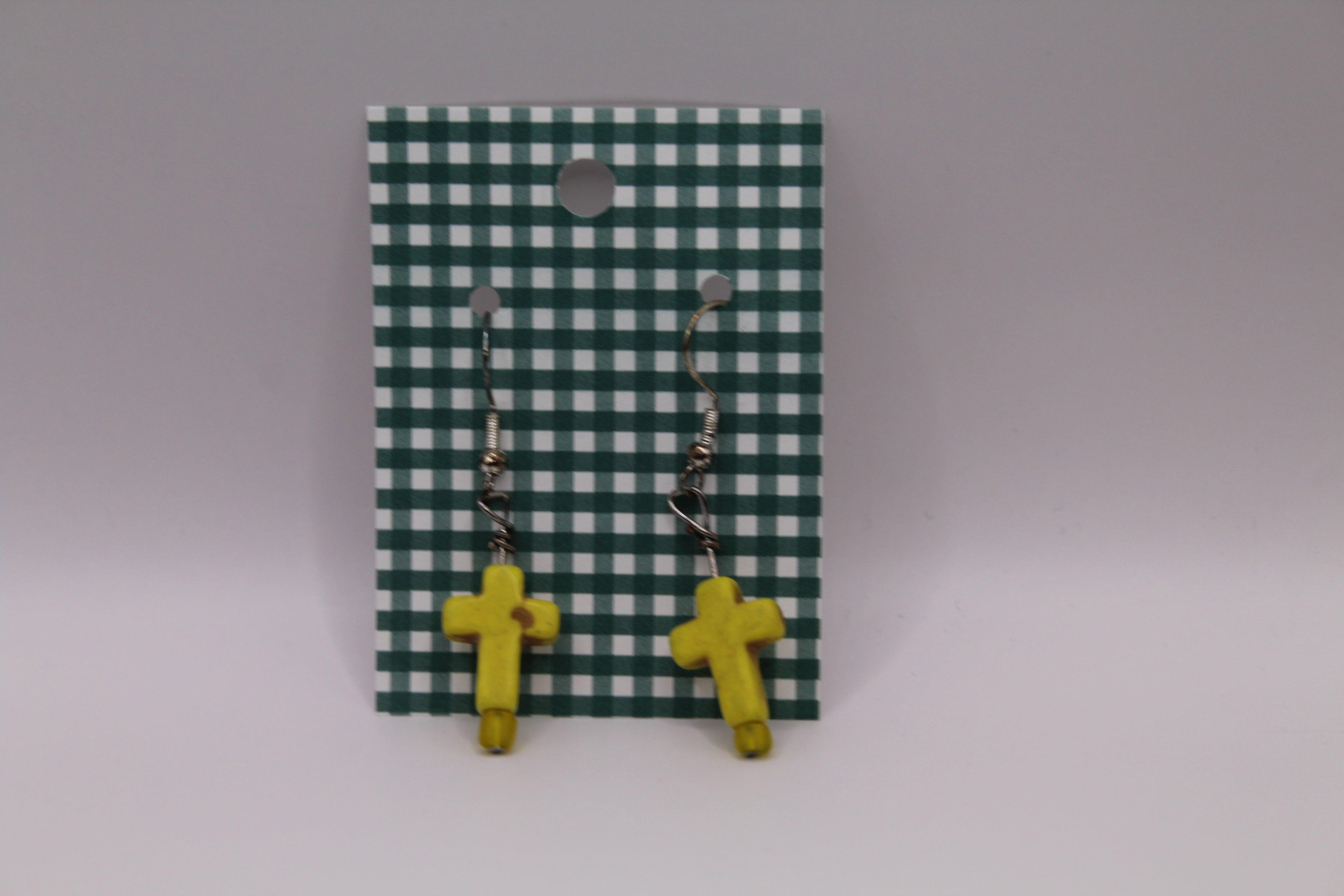 Colorful cross earrings