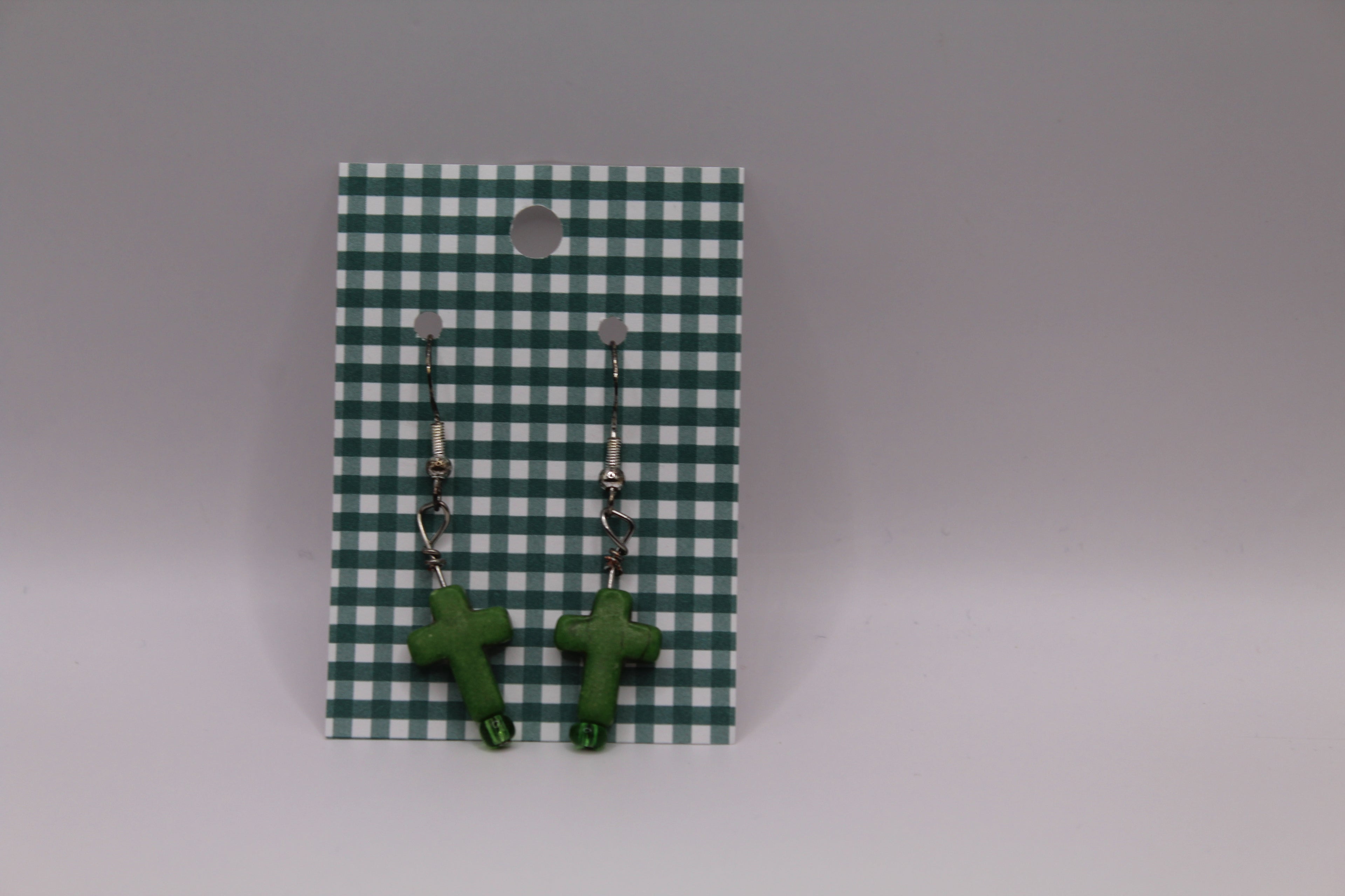 Colorful cross earrings