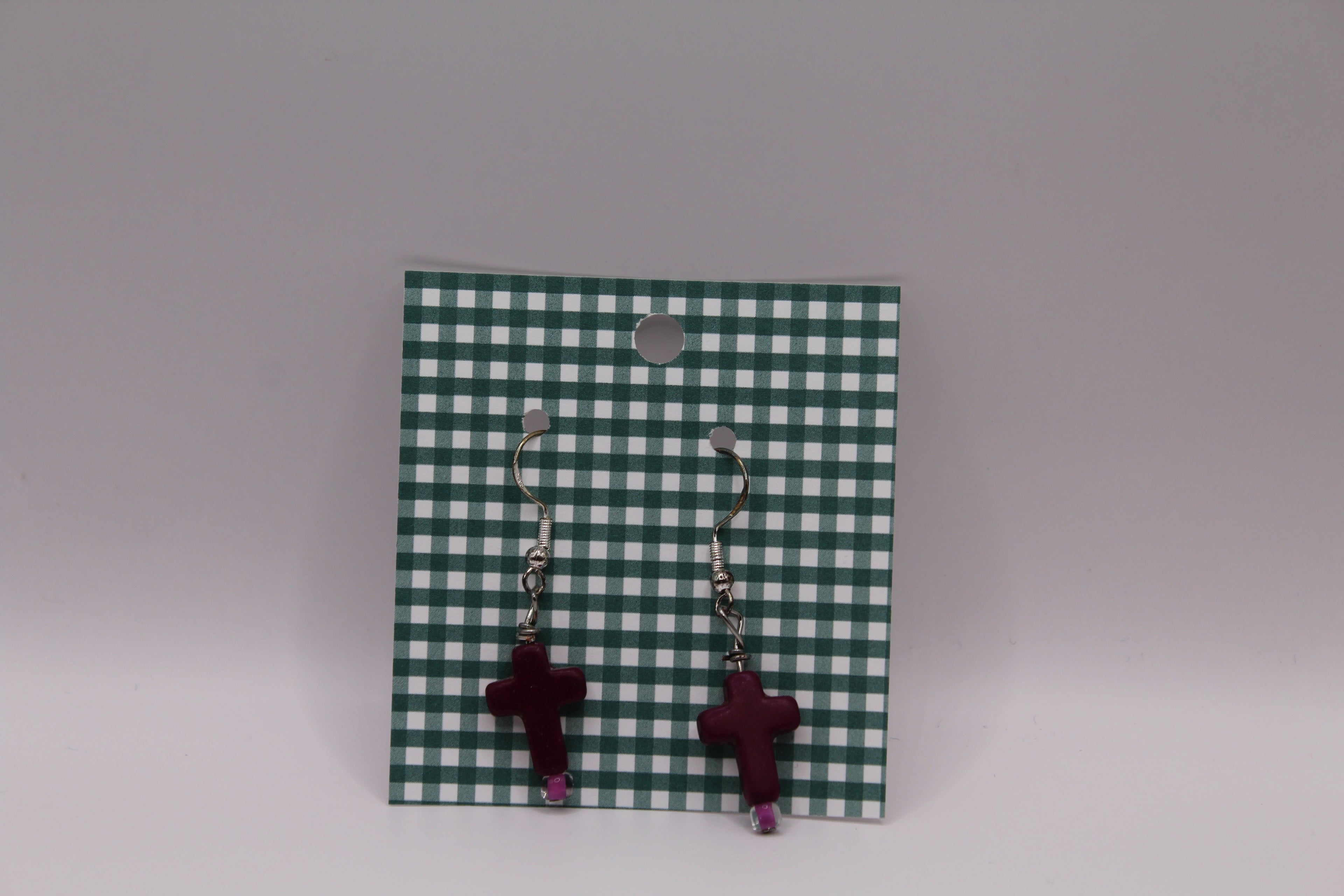 Colorful cross earrings