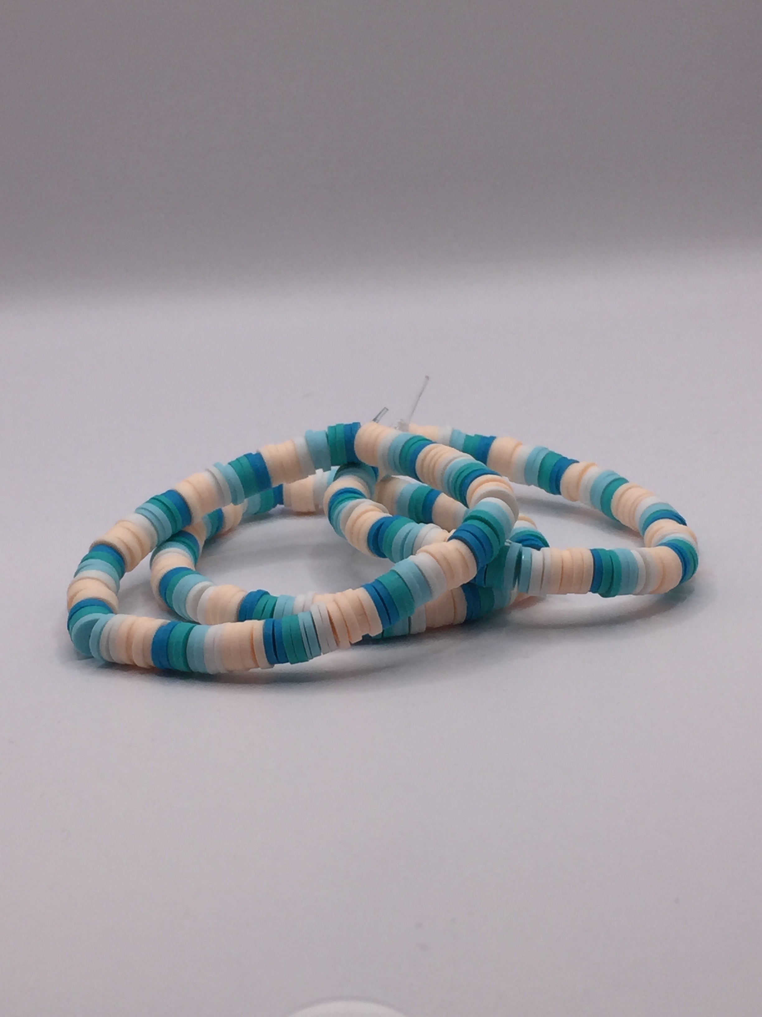 Ocean heishi bead bracelet