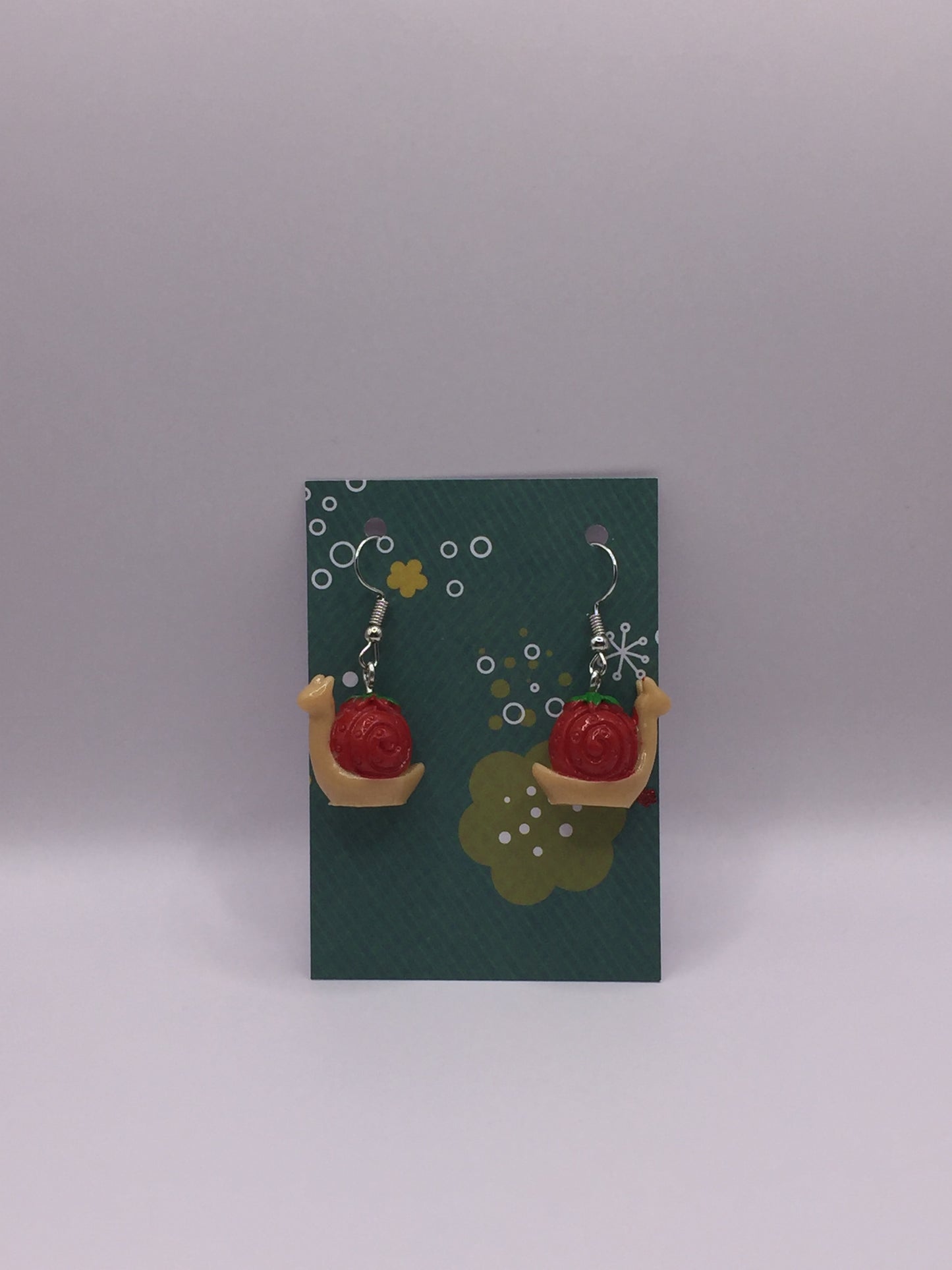 Strawberry snail earrings