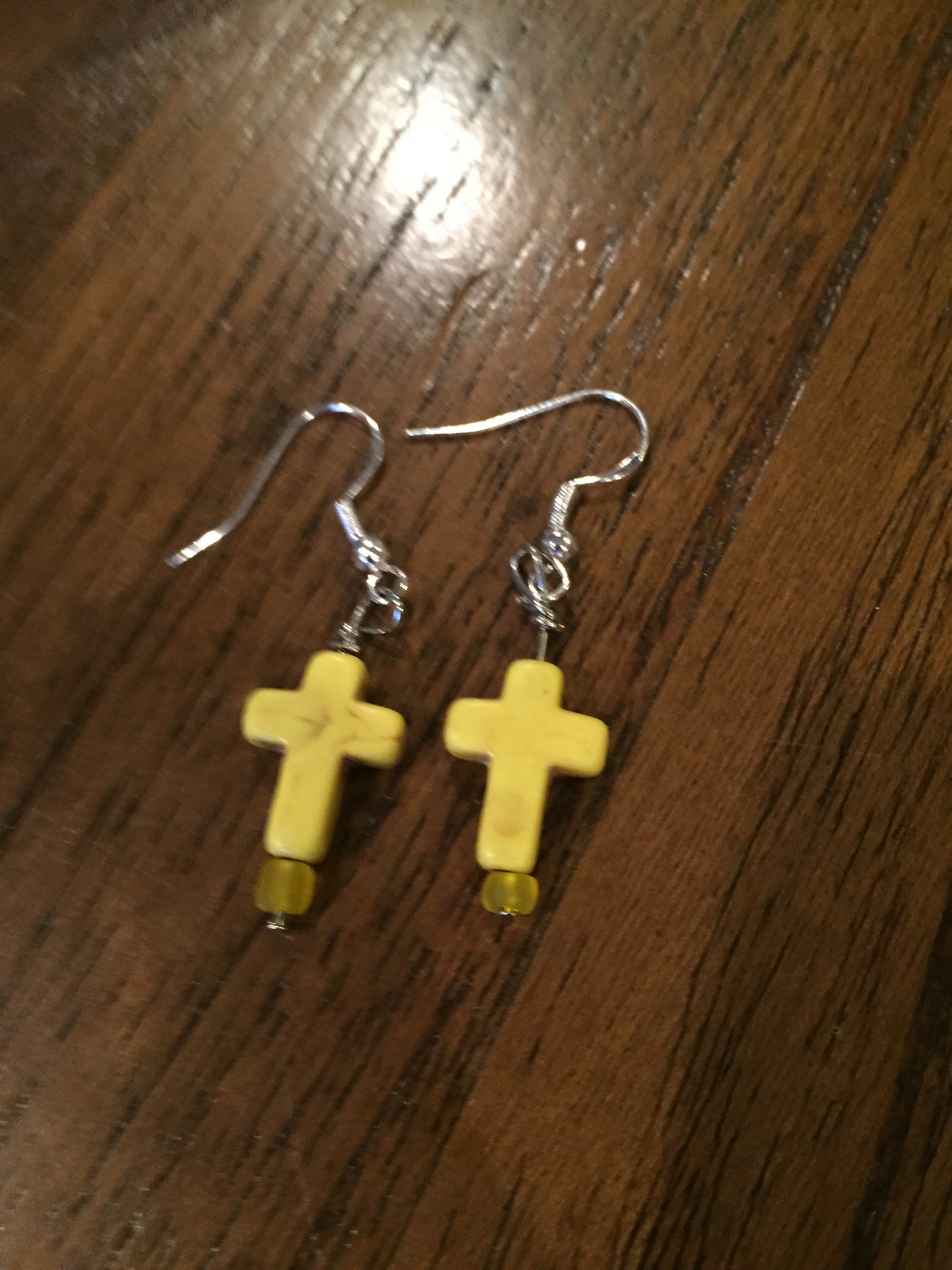 Colorful cross earrings