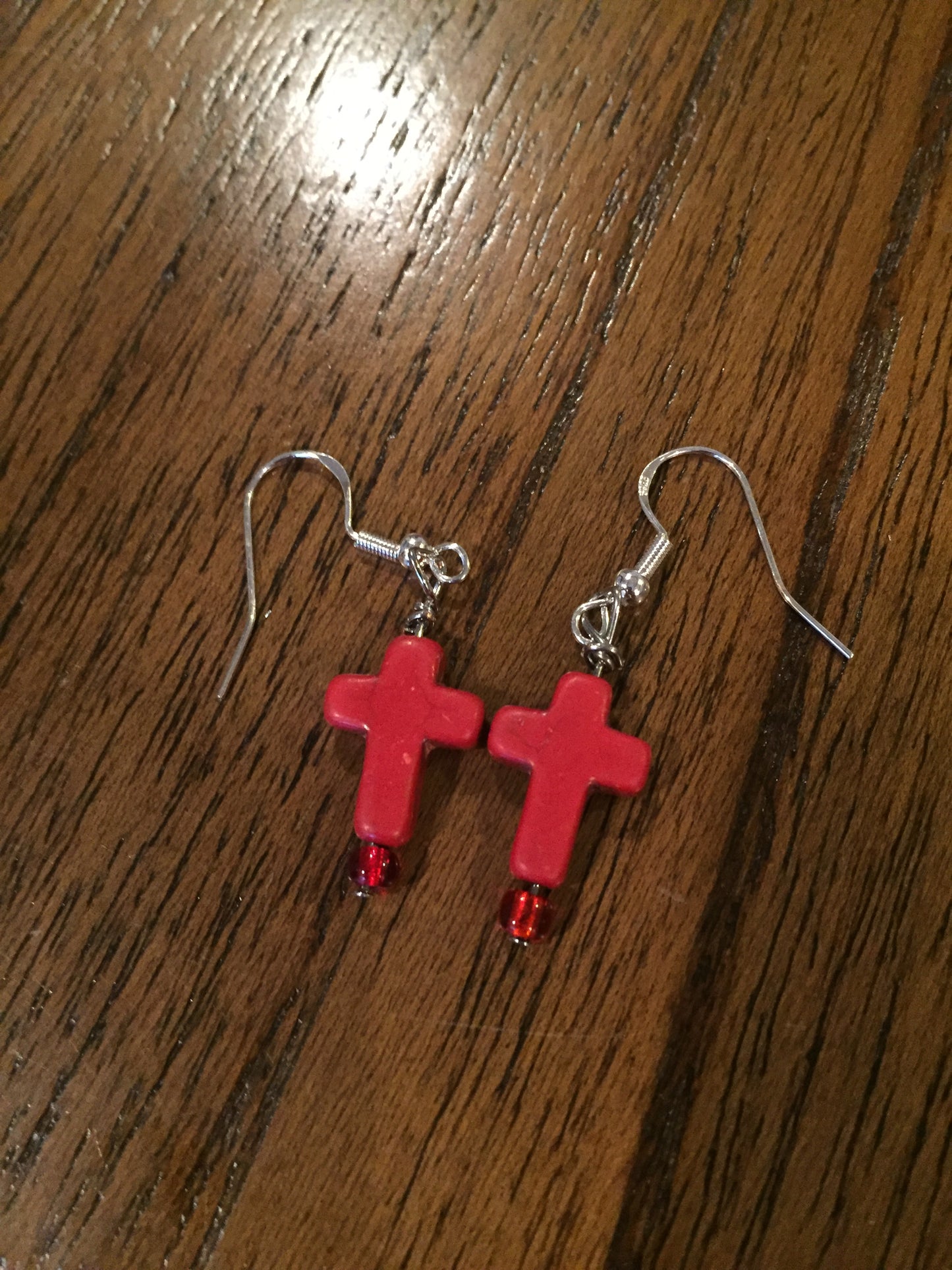 Colorful cross earrings