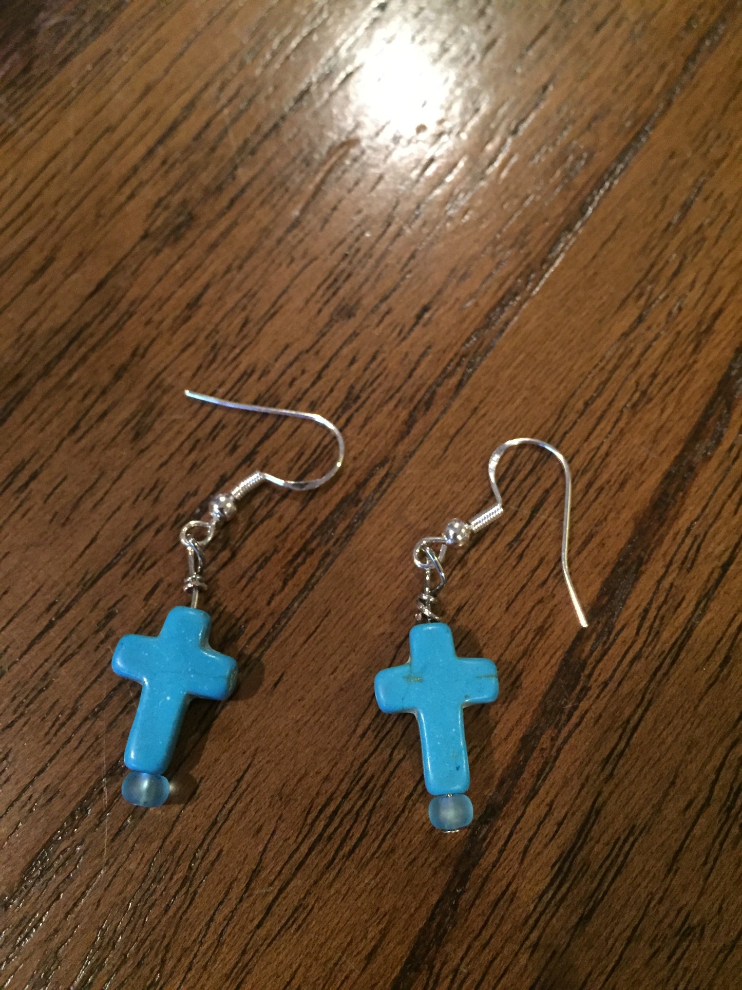 Colorful cross earrings