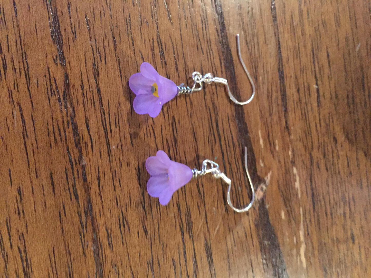 Purple Umbrella Flower Earrings