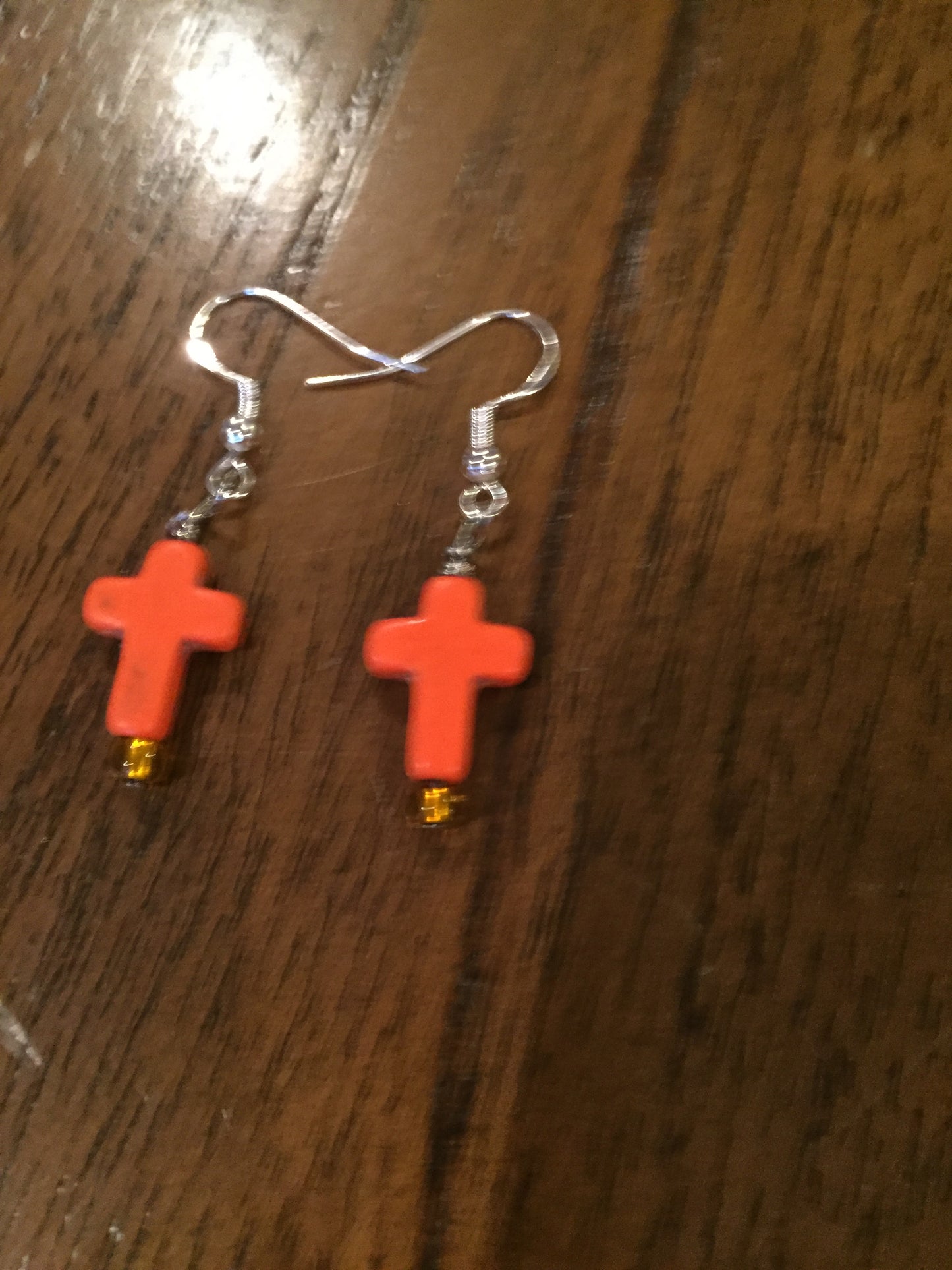 Colorful cross earrings