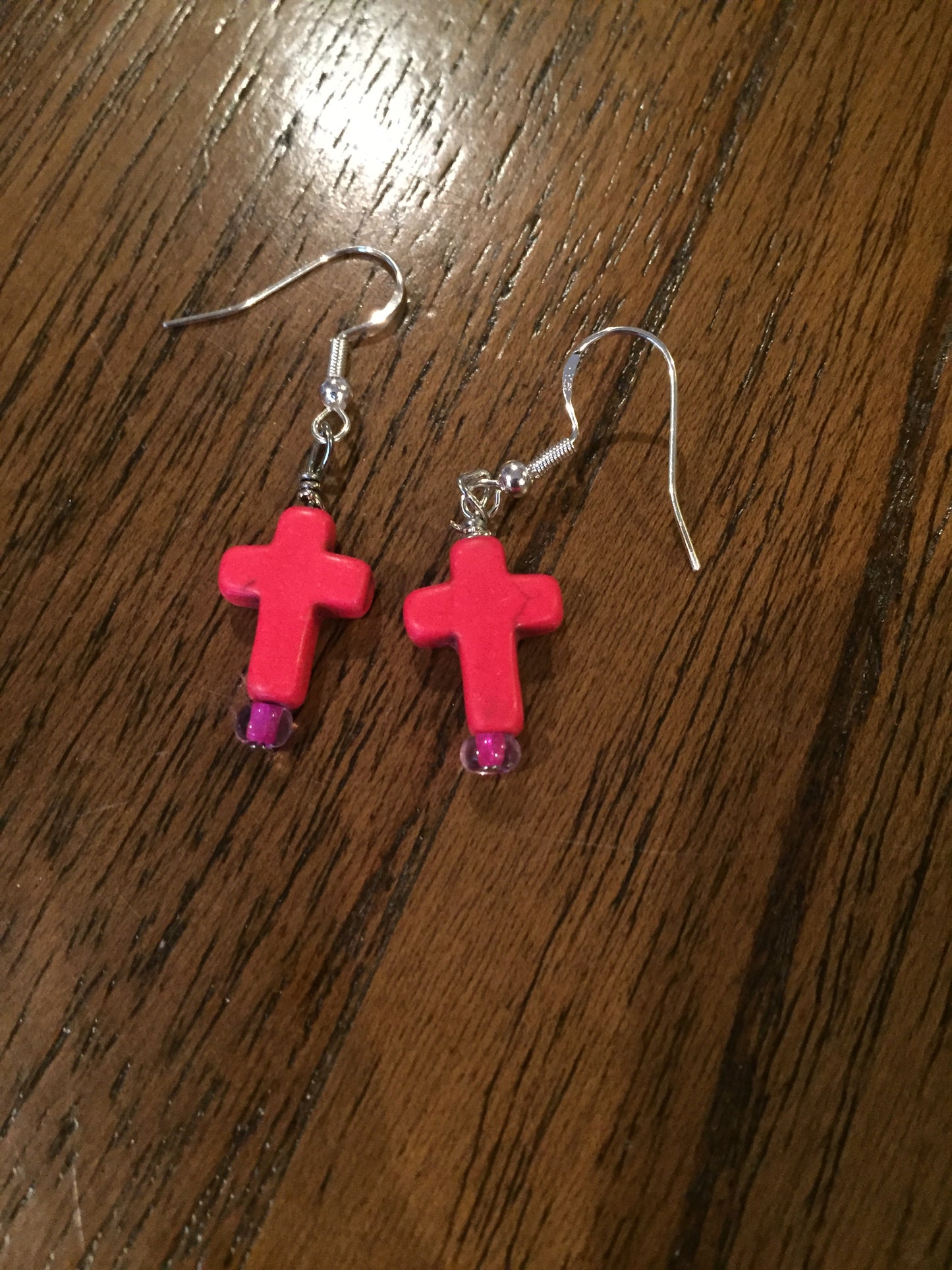 Colorful cross earrings