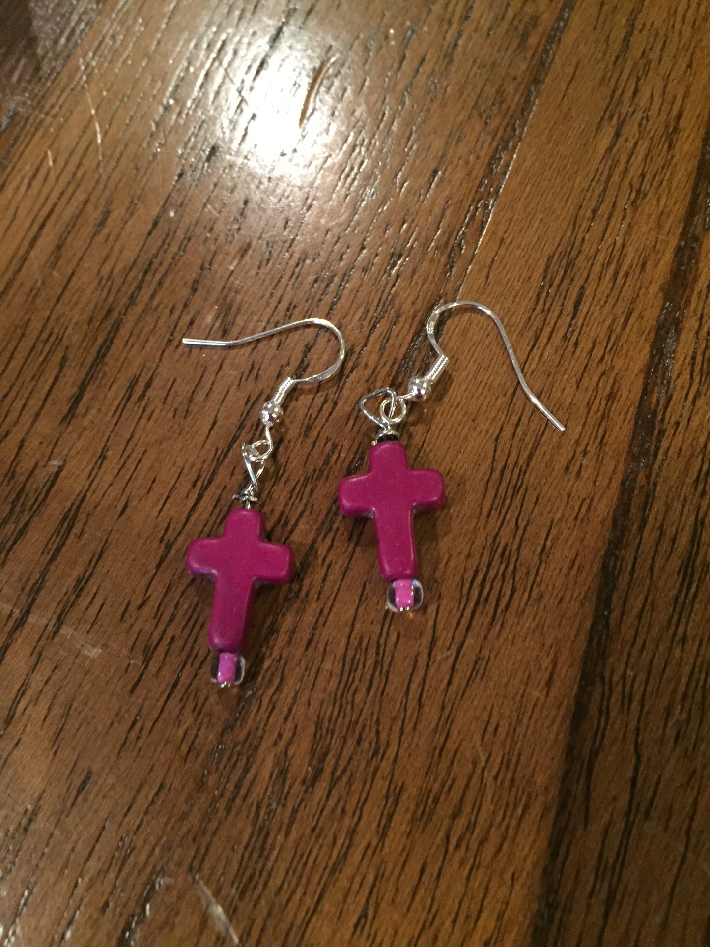 Colorful cross earrings